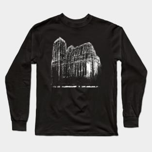 Zdzislaw Beksinski Cathedral, Dystopian Surrealism, Mysticism, Occult, Drawing, Pagan Long Sleeve T-Shirt